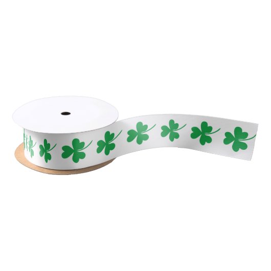Groene Shamrocks voor St Patrick's Day Satijnen Lint (Spoel)