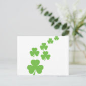 groene shamrocregen briefkaart (Staand voorkant)