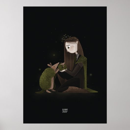 GROENE SHELL ARMADILLO van Alexandra Dikaia Poster (Voorkant)