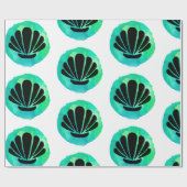 Groene Shell Patroon Cadeaupapier (Vlak)