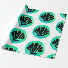 Groene Shell Patroon Cadeaupapier