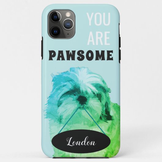 Groene Shih Tzu iPhone 11 Pro Max Hoesje (Achterkant)