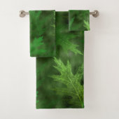 Groene Shimmer Bladbladeren Herfst Bad Handdoek (Insitu)