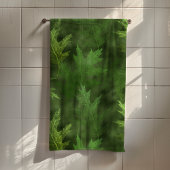 Groene Shimmer Bladbladeren Herfst Bad Handdoek