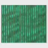 Groene Shimmer Satijn Gestreepte Kerst Cadeaupapier (Vlak)