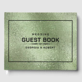 Groene Shimmering Iridescent textuur Gastenboek (Voorkant)