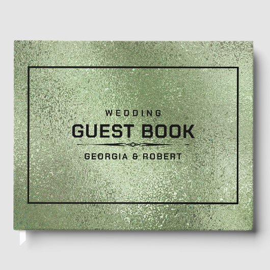 Groene Shimmering Iridescent textuur Gastenboek (Voorkant)