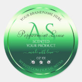 Groene Shimmery Product Labels Rhinestones Monogra (Voorkant)