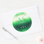 Groene Shimmery Product Labels Rhinestones Monogra (Envelop)