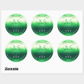 Groene Shimmery Product Labels Rhinestones Monogra (Vel)