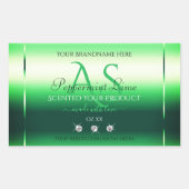 Groene Shimmery Product Labels Rhinestones Monogra (Voorkant)