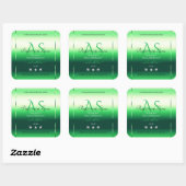 Groene Shimmery Product Labels Rhinestones Monogra (Vel)