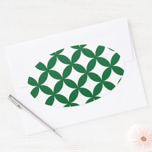 Groene Shippo ovale Stickers (Envelop)