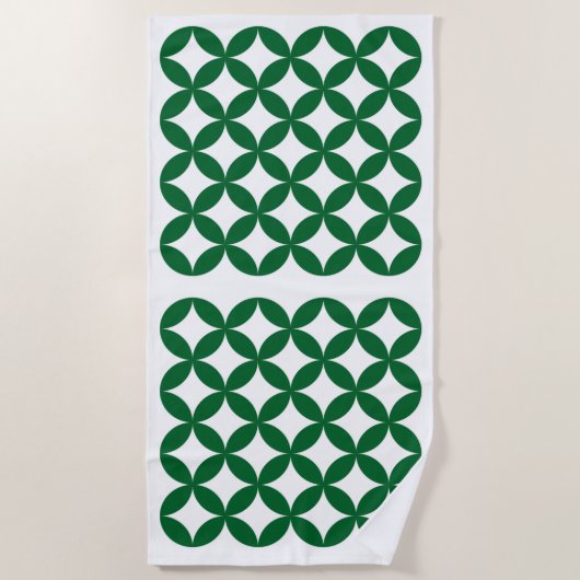 Groene Shippo Pattern Strandlaken (Voorkant)