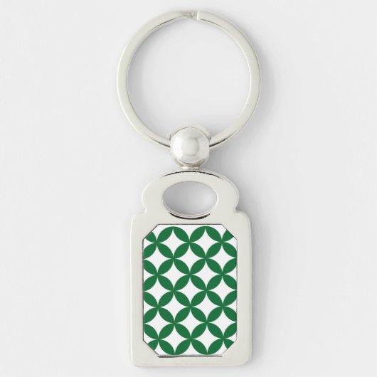 Groene Shippo Rechthoek Metalen Sleutelhanger (Voorkant)