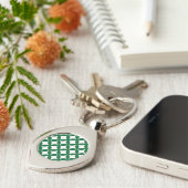 Groene Shippo Swirl Metal Sleutelhanger (Zijkant)