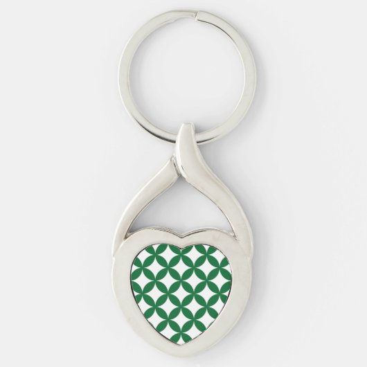 Groene Shippo Twisted Heart Sleutelhanger (Voorkant)