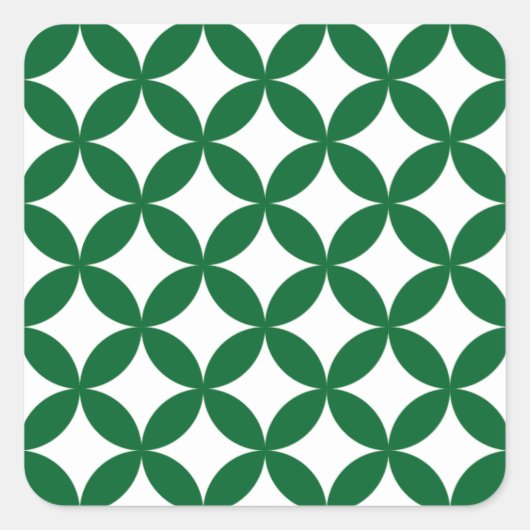 Groene Shippo vierkante stickers (Voorkant)