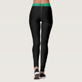 Groene Side Stripe Zwarte Leggings (Achterkant)