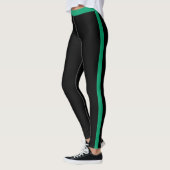 Groene Side Stripe Zwarte Leggings (Links)