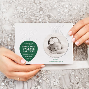 Groene Sier Baby Aankondiging Vakantiekaart