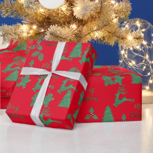 Groene siervoorwerpen - vrolijke kerst cadeaupapier