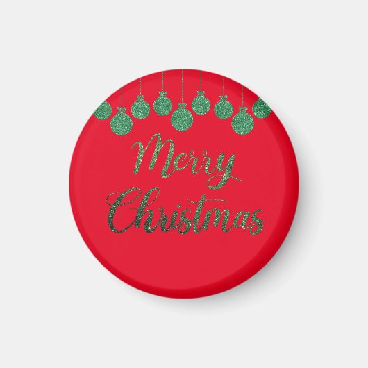 Groene siervoorwerpen - vrolijke kerst magneet (Voorkant)
