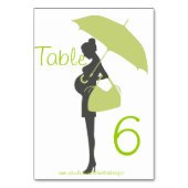 Groene Silhouette Baby shower tafel Kaarten (Achterkant)