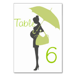 Groene Silhouette Baby shower tafel Kaarten