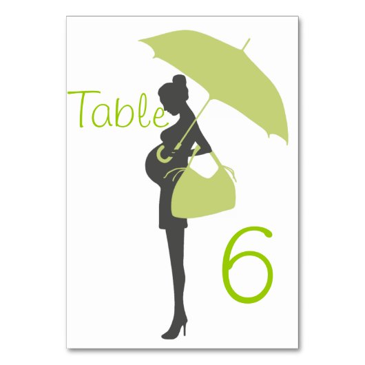 Groene Silhouette Baby shower tafel Kaarten (Voorkant)