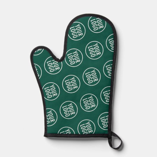 Groene Siliconen Oven Mitt met Custom Logo Pattern Ovenwant (Voorkant)