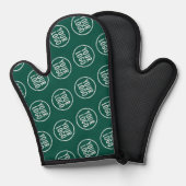 Groene Siliconen Oven Mitt met Custom Logo Pattern Ovenwant (Voorkant / Achterkant)
