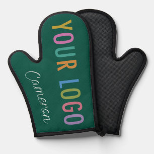 Groene Siliconen Oven Mitt met Zakelijke Logo & Na Ovenwant