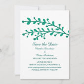 Groene Simpele Bladwijzer Save the Date Uitnodigin Kaart (Voorkant)