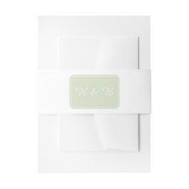 Groene simpele legante bruiloft uitnodigingen wikkel