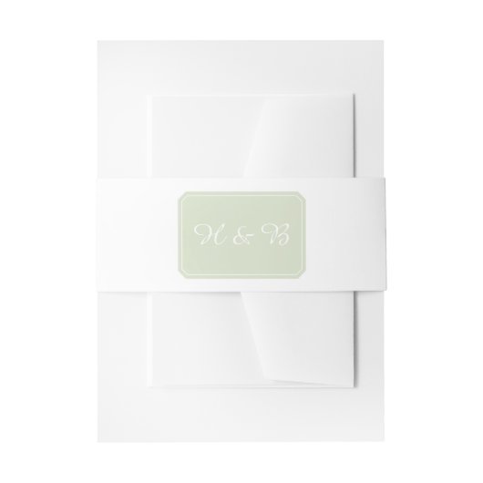 Groene simpele legante bruiloft uitnodigingen wikkel (Voorkant Voorbeeld)