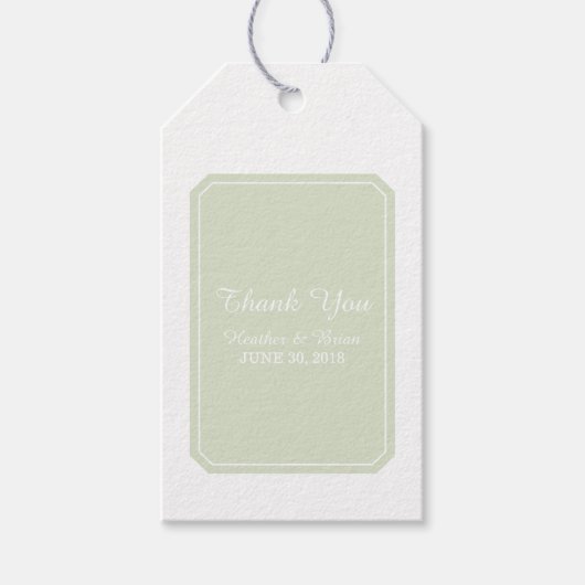 Groene simpply Elegant Wedding Cadeaulabel (Voorkant)