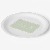 Groene simpply Elegant Wedding Papieren Bordje (Gekanteld)