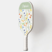 Groene Sinaasappel Aquarel Wilde Bloem Eigen Naam Pickleball Paddle (Links)
