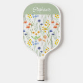 Groene Sinaasappel Aquarel Wilde Bloem Eigen Naam Pickleball Paddle (Achterkant)