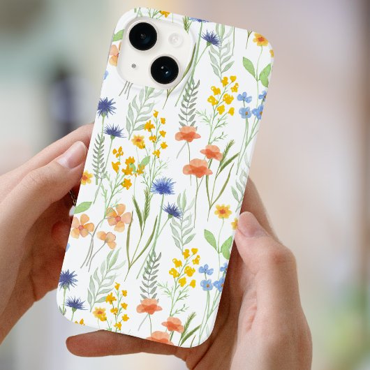 Groene Sinaasappel Waterverf Wilde Bloem Case-Mate iPhone Case
