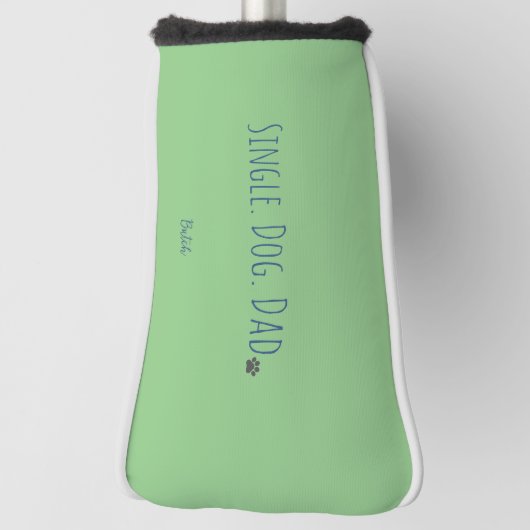 Groene Single Dog Dad Golf Head Hoesje Golfheadcover (Draai 90)