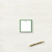 Groene Sint-Jacobsschelp Aangepaste Chic Monogram  Post-it® Notes (Op bureau)