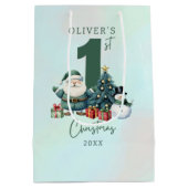 Groene Sinterklaas 1e Kerstmis Medium Cadeauzakje (Achterkant)