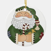 Groene Sinterklaas Classic Kerst Feestdagen Keramisch Ornament (Voorkant)
