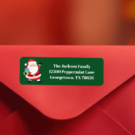 Groene Sinterklaas Schattige kerstretouradres Etiket
