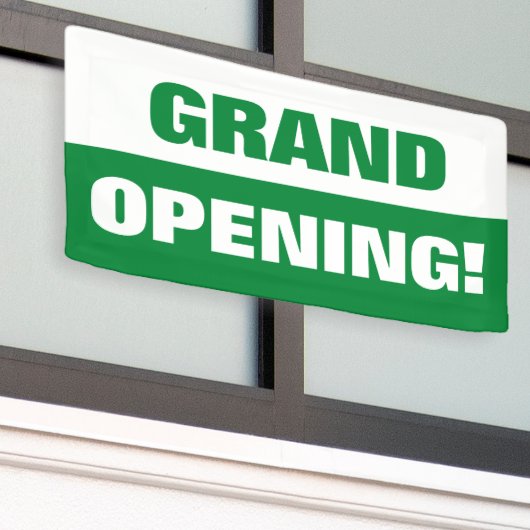 Groene sjabloon grand opening business banner (Buitenkant Gebouw)