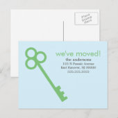 Groene Skelet Key Bewegende Aankondigingen Aankondigingskaart (Voorkant / Achterkant)