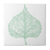 Groene skeletbladtekening tegeltje (Voorkant)