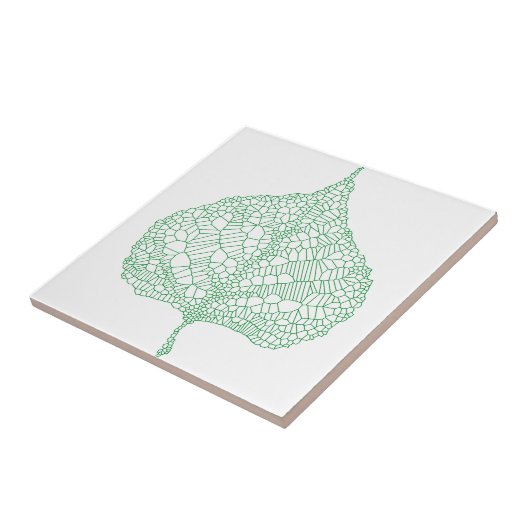 Groene skeletbladtekening tegeltje (Zijkant)